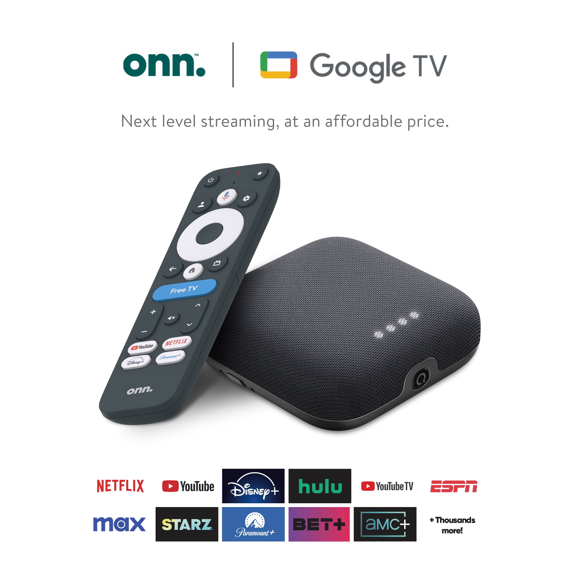 Onn. 4K Pro Streaming Device with Google TV, 4K UHD, Dolby Vision & Atmos, Hands Free Voice Control, Wi Fi 6, Smart Hub