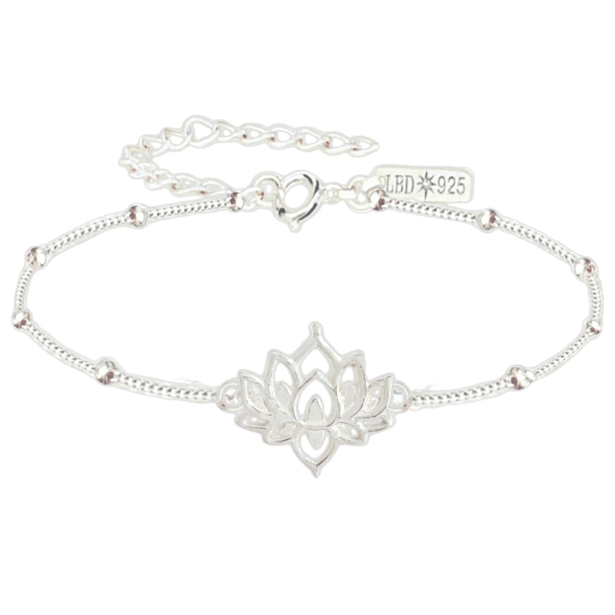 Laihas Lotus Flower Sterling Silver Bracelet