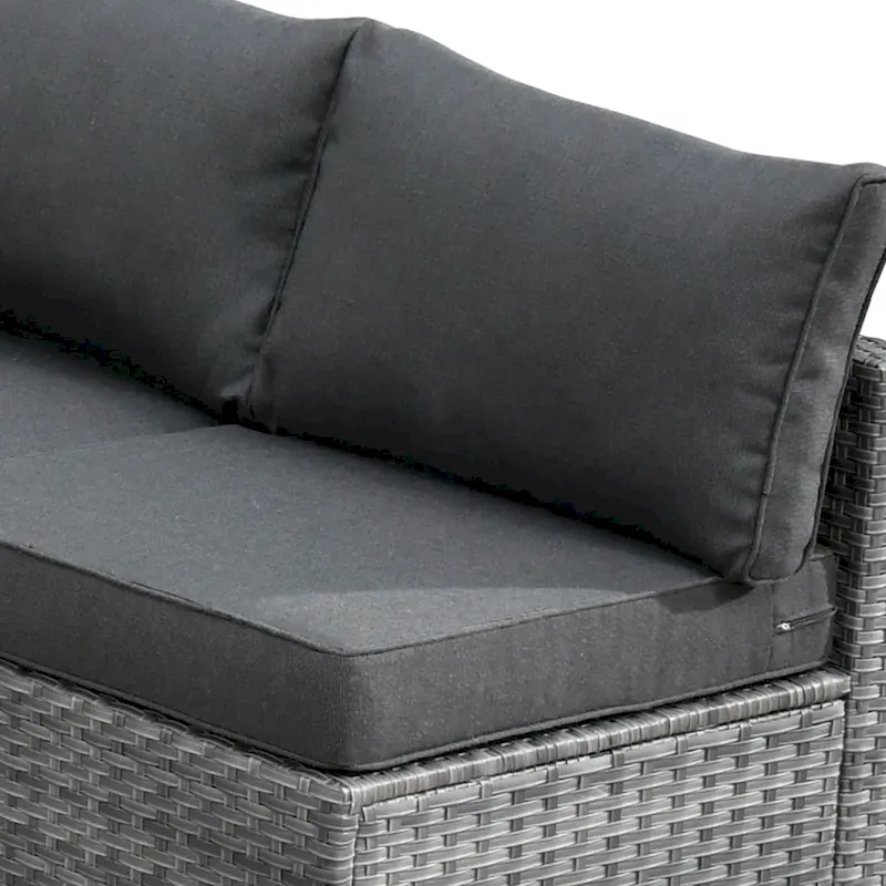 HOOOWOOO 8-piece Rattan Wicker Patio Furniture Set with Fire Pit