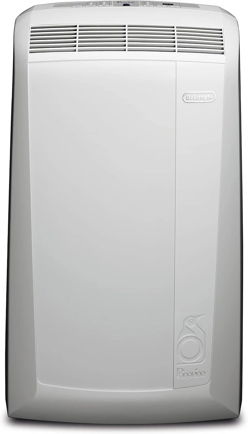 De'Longhi Pinguino PAC EM82, Mobiele airconditioner voor ruimtes tot 80 m, 9.400 BTU, 2,4 kW, 63 dB, Ontvochtigingsfunctie, Energieklasse A, 24-uurs timer, Wit