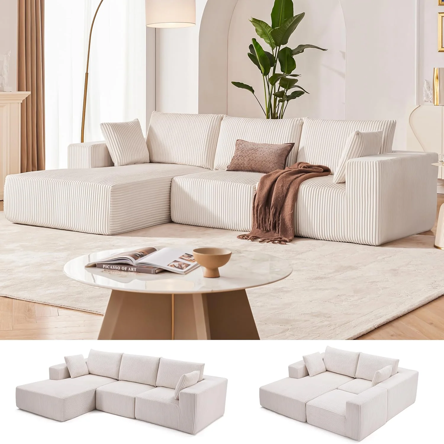 108 Modular Sectional Sofa Cloud Sectional Couch Modern Modular L-Shape Sofa Couch