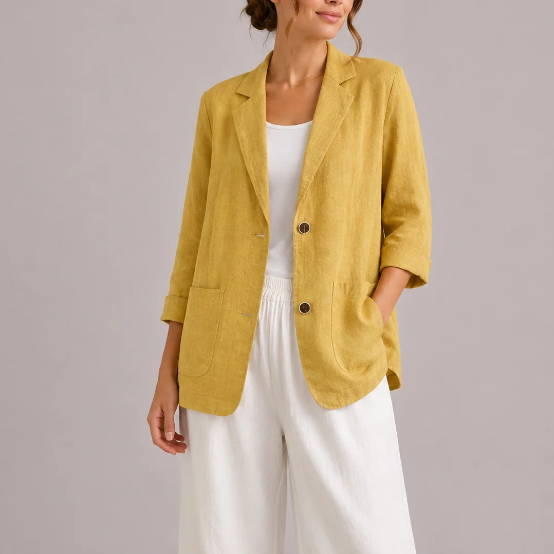 Women��s Linen Blazer Lightweight Elegant Casual Style