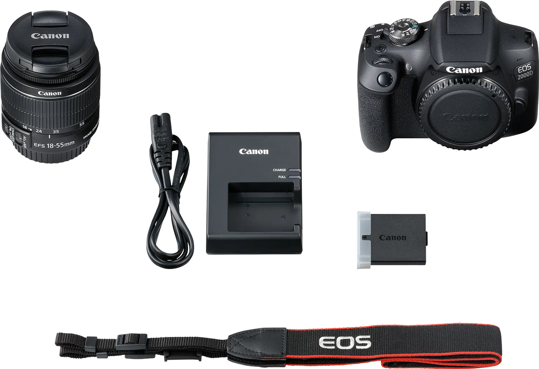 Canon EOS 2000D 18-55 mm + 16 GB SD-kaart + draagtas