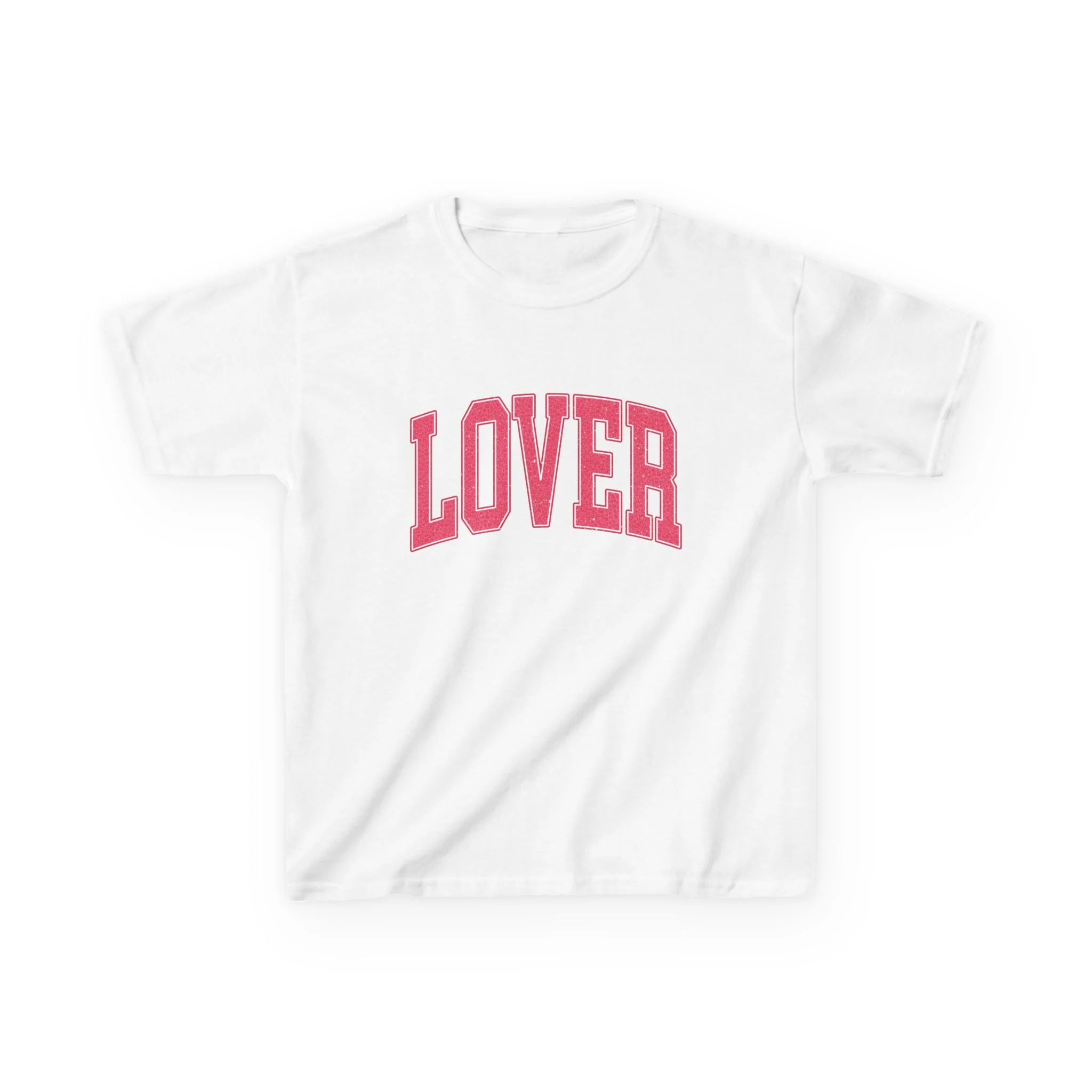 Lover Pink Arch Text Kids Tee | Valentine Kids Shirt