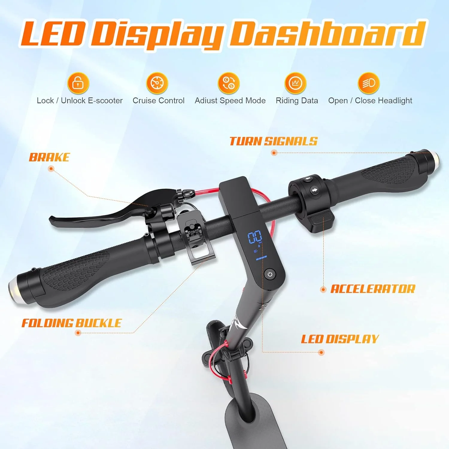 Evercross EV10K Pro 500W e-scooter met 35 km bereik, 10-inch honingraatband en IP54-bescherming