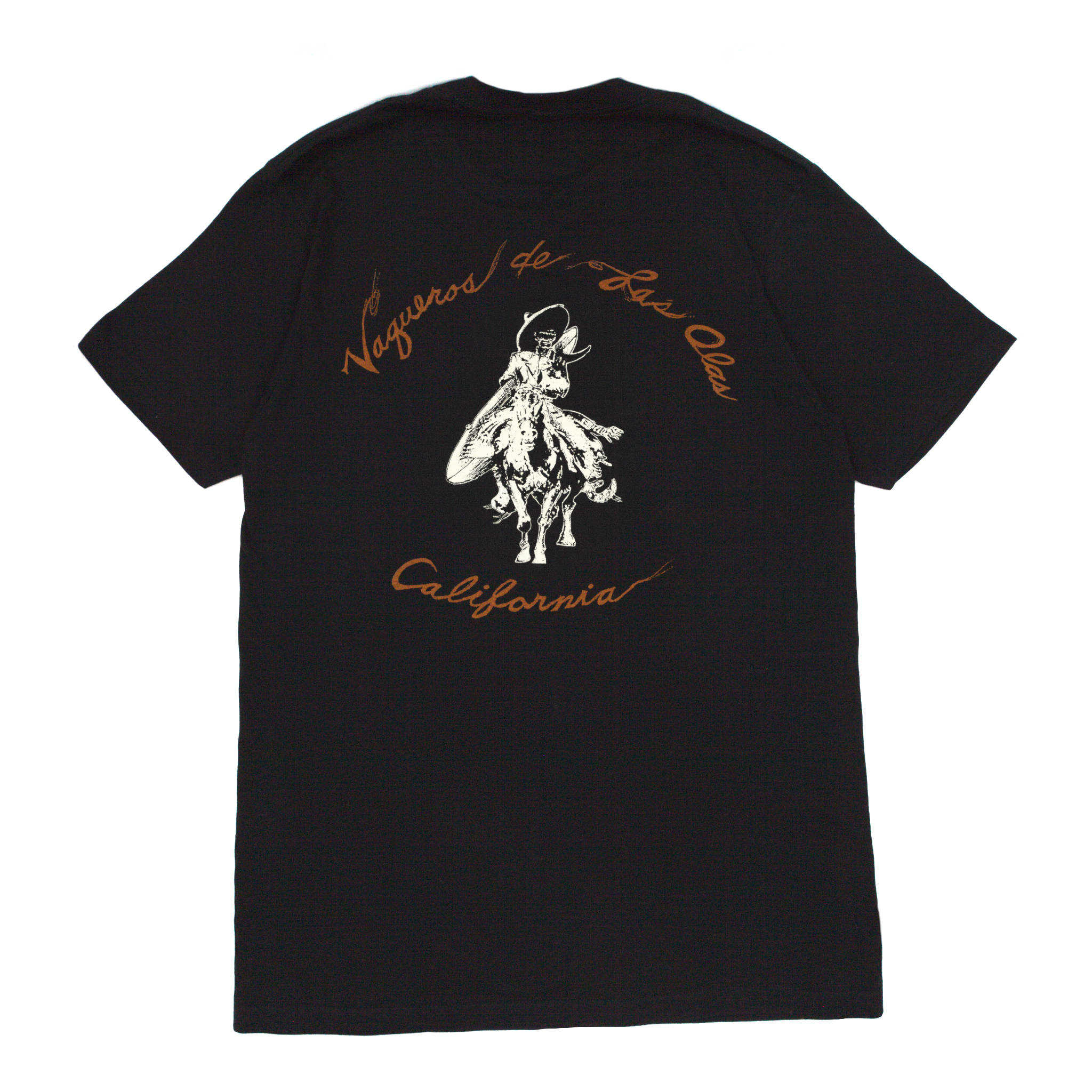 Vaqueros de las Olas Short Sleeve T-Shirt - Black / Rust