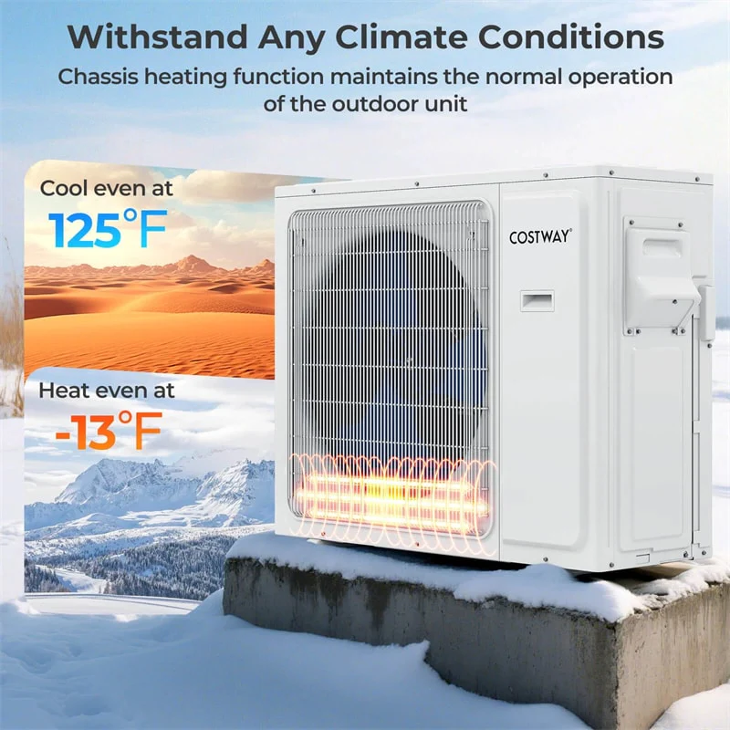 36K BTU 4 Zone Mini Split Air Conditioner, 23 SEER2 WiFi Enabled Ductless Split AC Unit with Heat Pump Full Set, Energy Star Certified