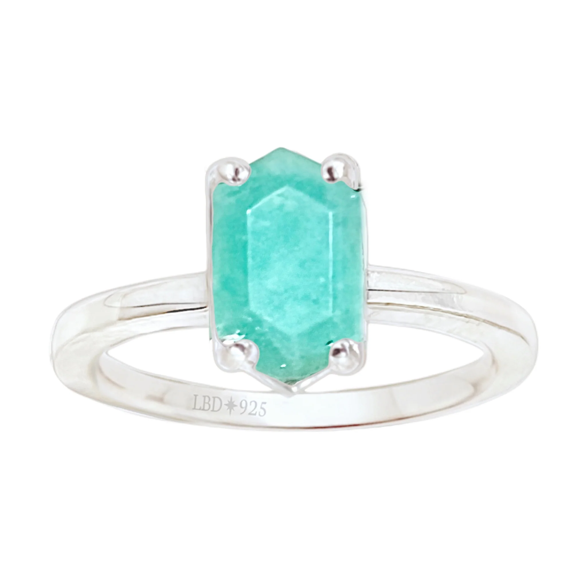 Laihas Mini Hex Crystal Amazonite Ring