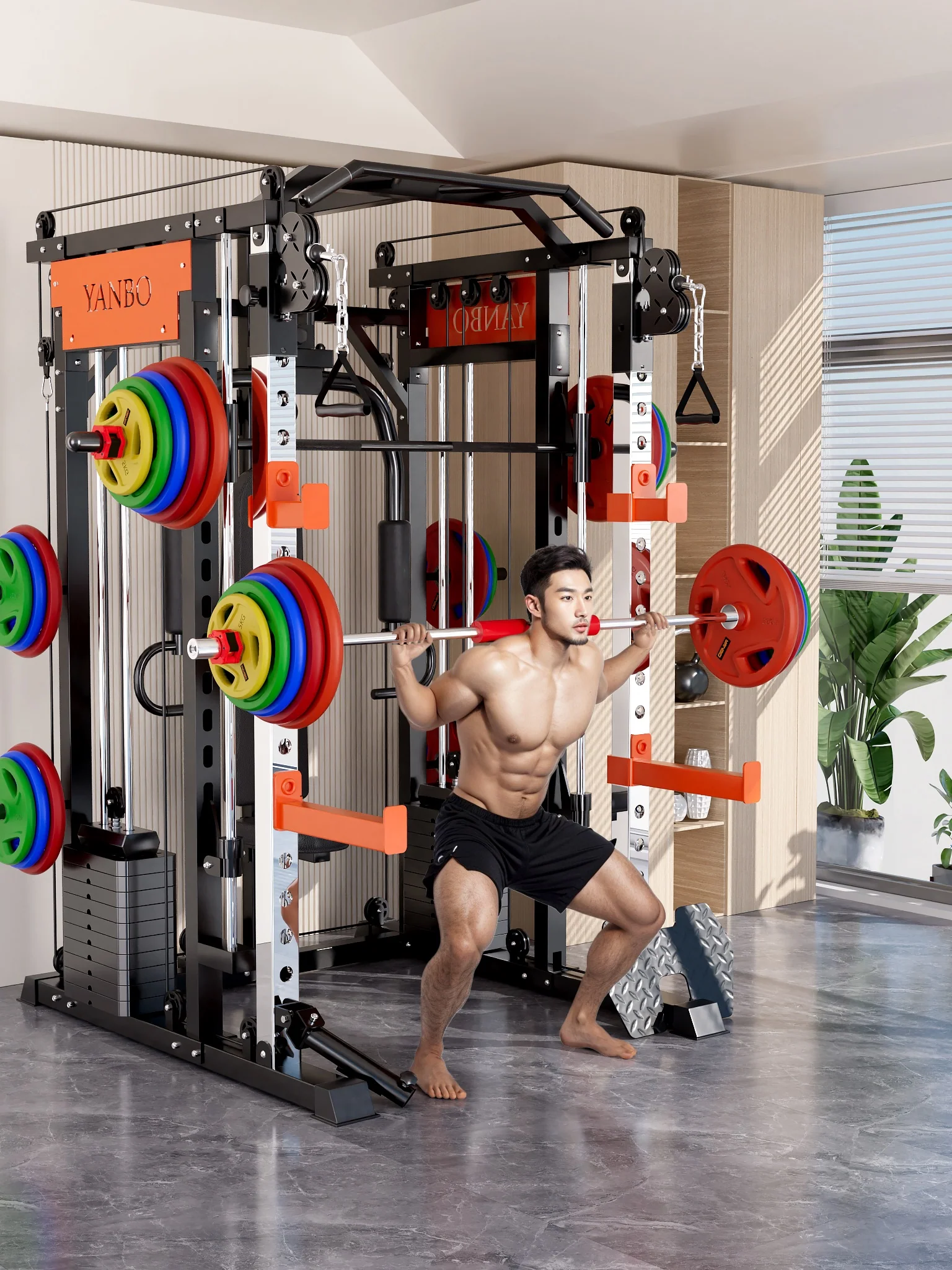130kgs pin loaded SmartFit M1 Ultra Leg Press and Chest Fly Multi Functional Training Smith Machine Home Gym