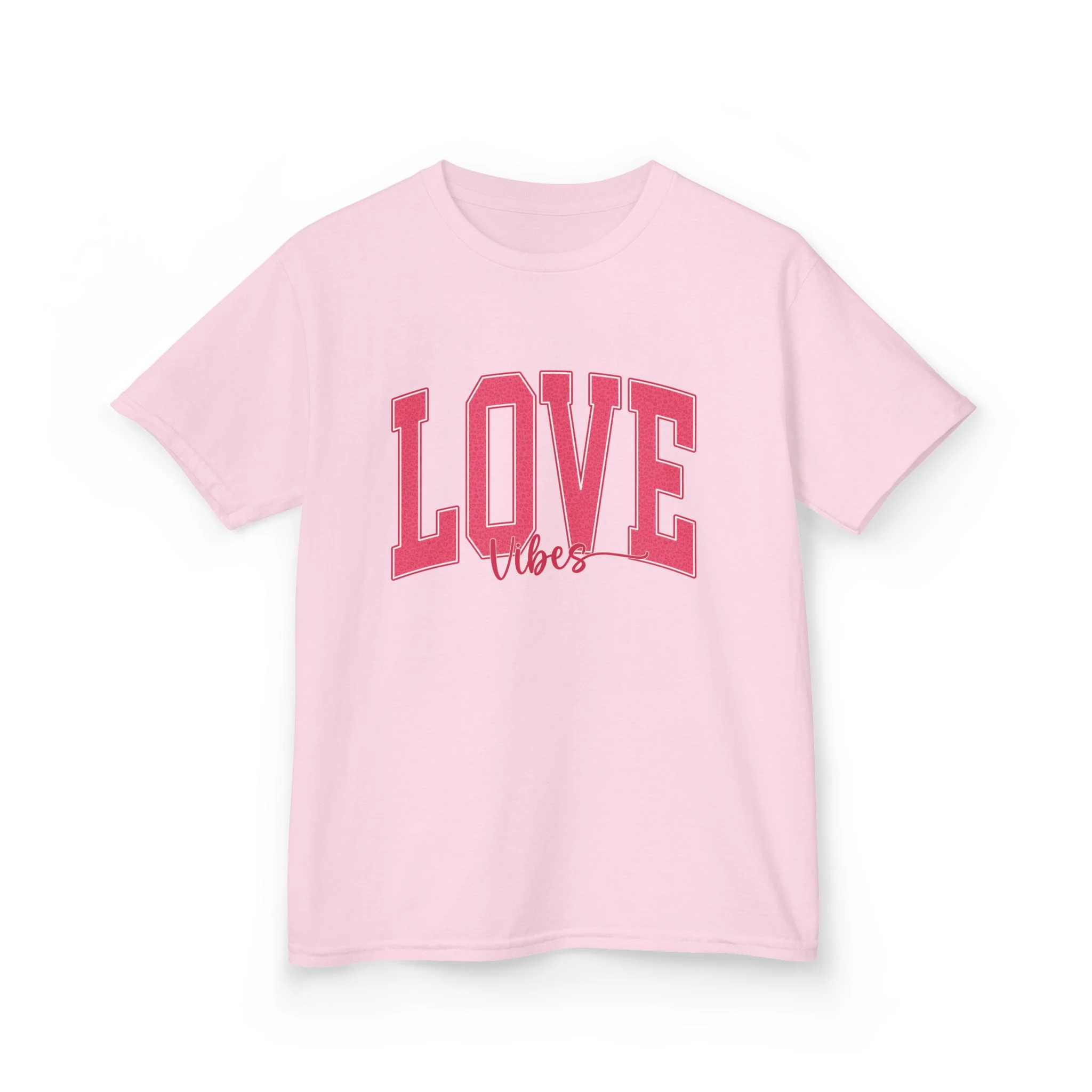 Love Vibes Kids Tee | Pink Arch Lettering