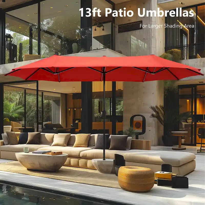 7/8-Piece Patio Dining Set including 60x38 Slatted Metal Table with 1.56 Umbrella Hole and 6 Spring Motion Chairs