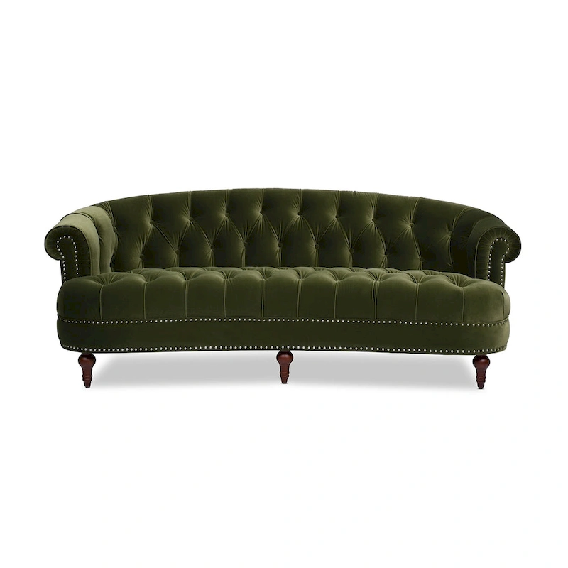La Rosa 84 Mid-Century Modern Velvet Upholstered Chesterfield Tufted Sofa