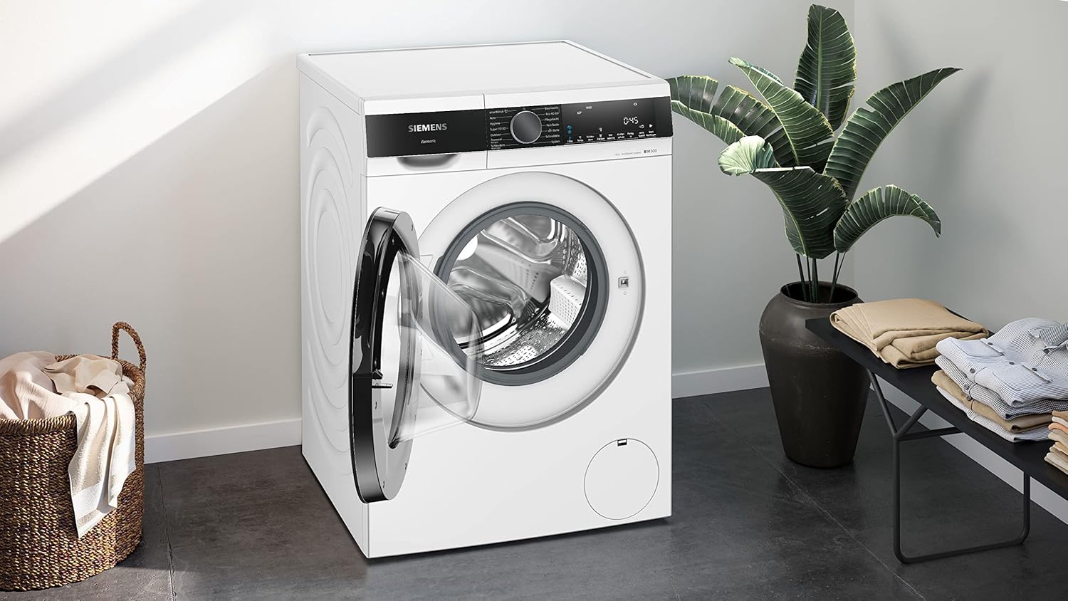 Siemens WM14N223 Waschmaschine iQ300, Frontlader mit 7kg Fassungsvermgen, 1400 UpM, speedPack L, LED-Display,Outdoor-Programm, Wei, 60cm