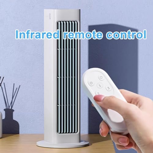 Flüsterleiser Ventilator ohne Flügel, mit Fernbedienung, 3 Geschwindigkeiten für Zuhause, Büro, Schlafzimmer, tragbarer Schreibtisch-Luftzirkulator, sicher für Kinder, keine Montage erforderlich