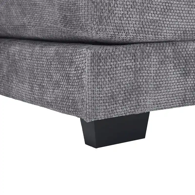 U-Shaped Chenille Sectional Sofa - Reversible Modular Seating