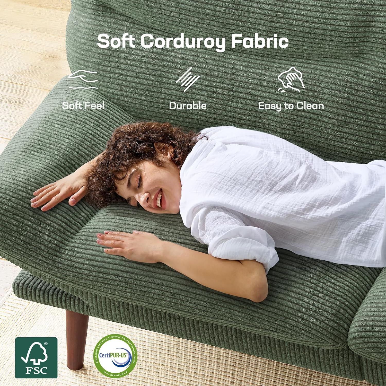 Futon Sofa Bed Futon Sofa with Adjustable Back and Armrests Converts to Small Sleeper Sofa Bed