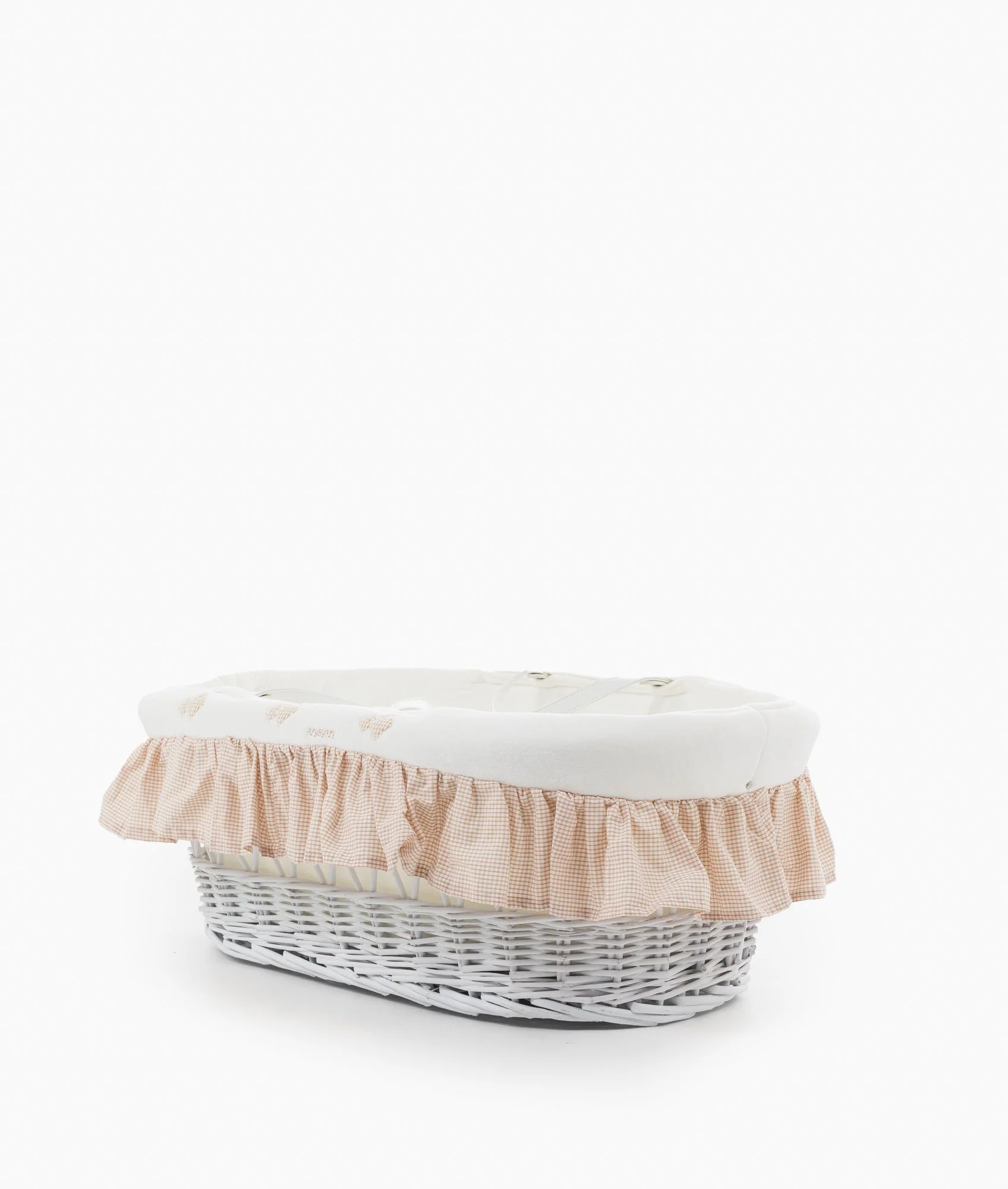 Moses Basket & Stand Set | White & Beige