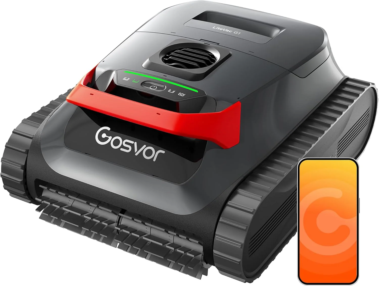 Gosvor (Nuovo 2026) Robot Pool Cleaners and Walls, Double Filtration, Intelligent Planning Routes, 5 Modes, App Control, 200 Min Autonomy, Water Line and Shallow Area, Grey Orange