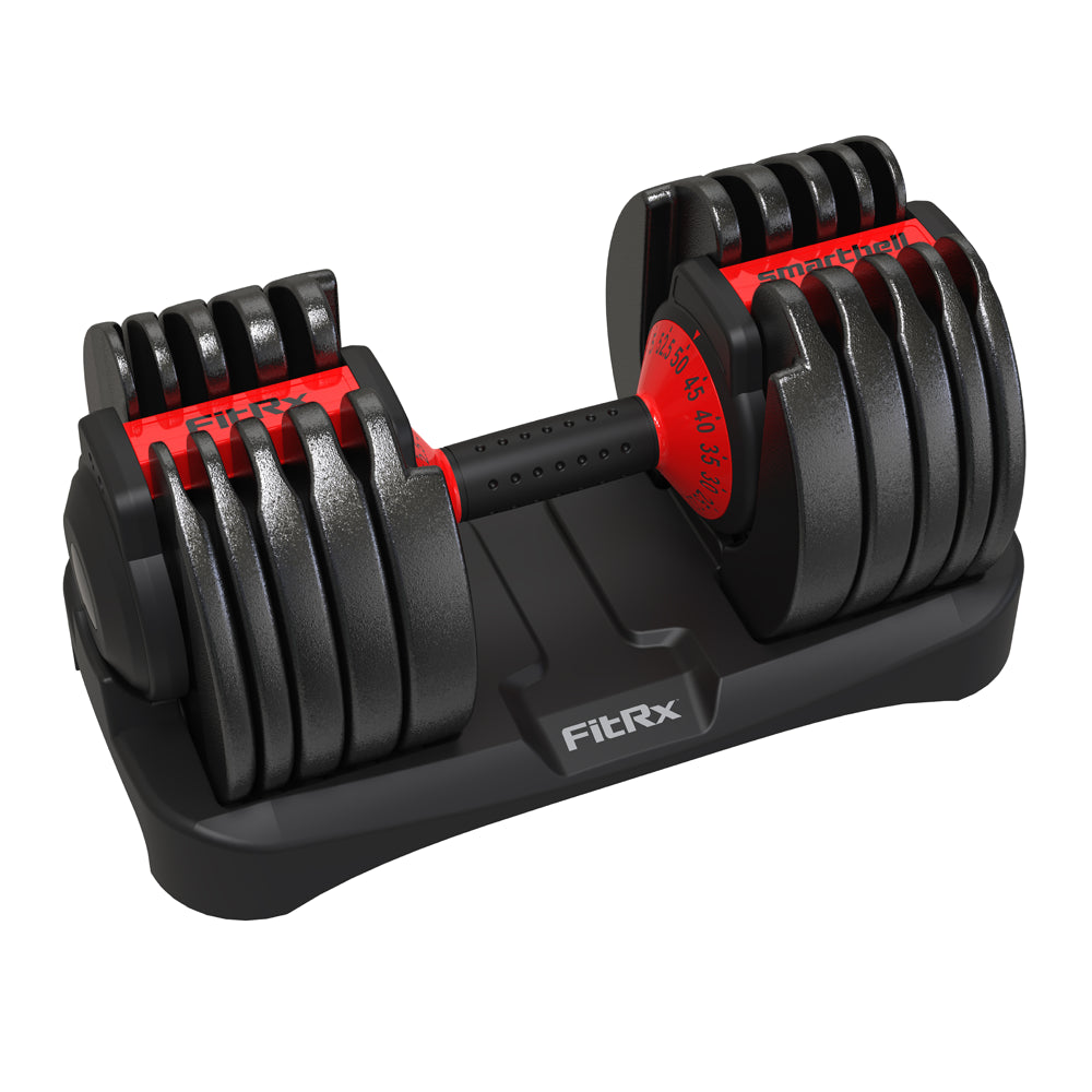 FitRx Smart Bell, Quick Select Adjustable Dumbbell, 5-52.5 Lbs