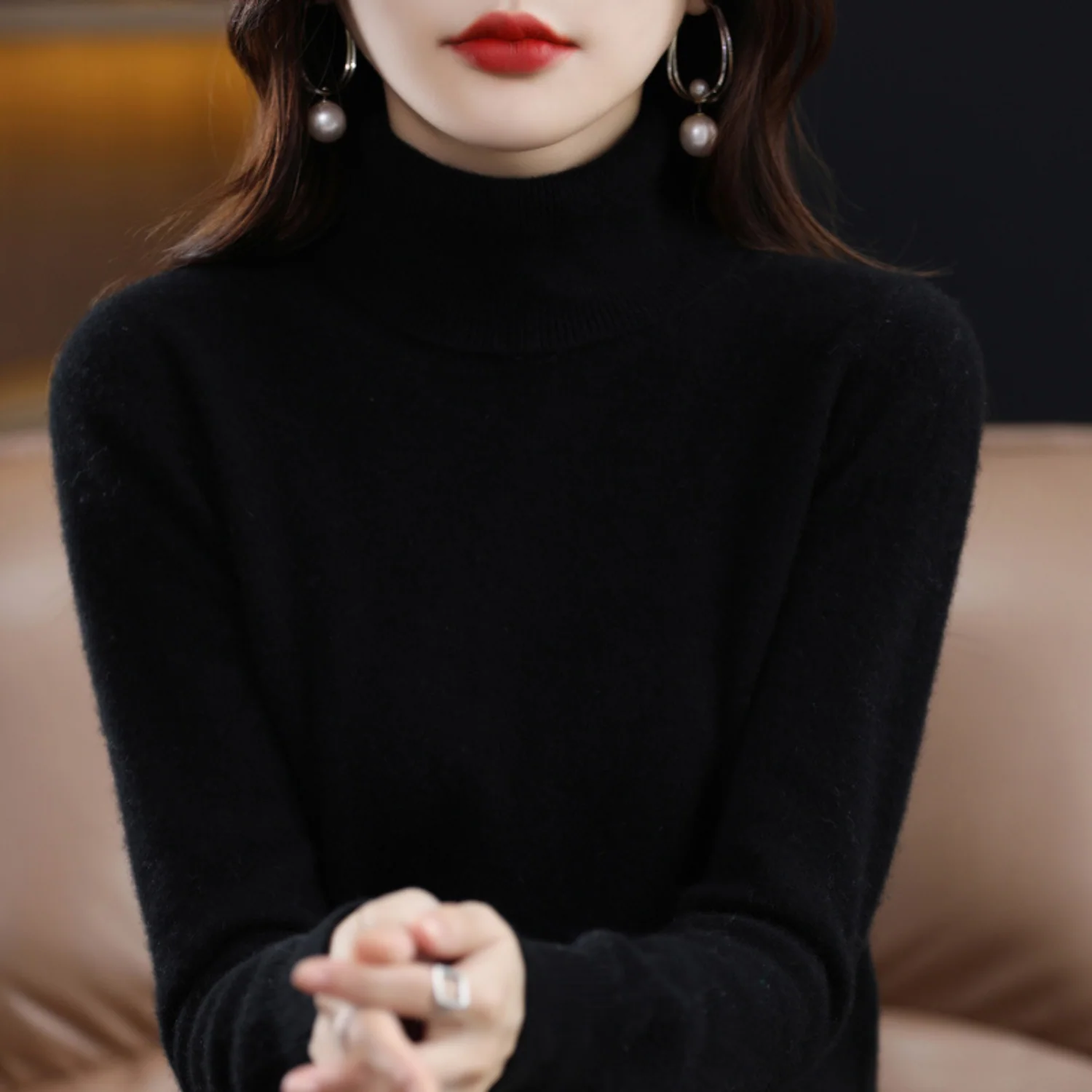 Women��s Turtleneck Sweater Slim Fit Lightweight Design