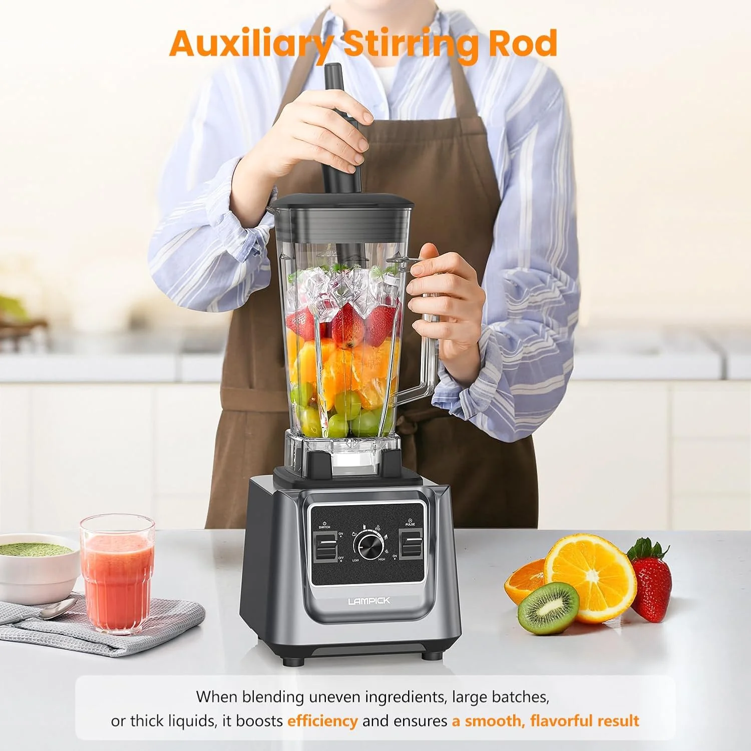 Blenders for Kitchen, 2000W Blender for Smoothies 35000 RPM