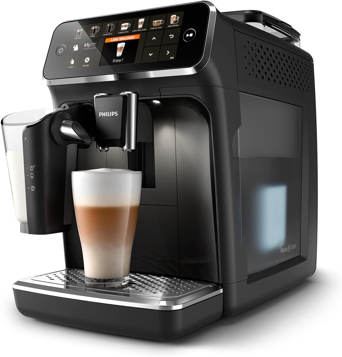 Philips Series 5400 volautomatische koffiemachine - LatteGo melksysteem, 12 koffiespecialiteiten, intu?tief display, 4 gebruikersprofielen, chroom (EP5447/90)