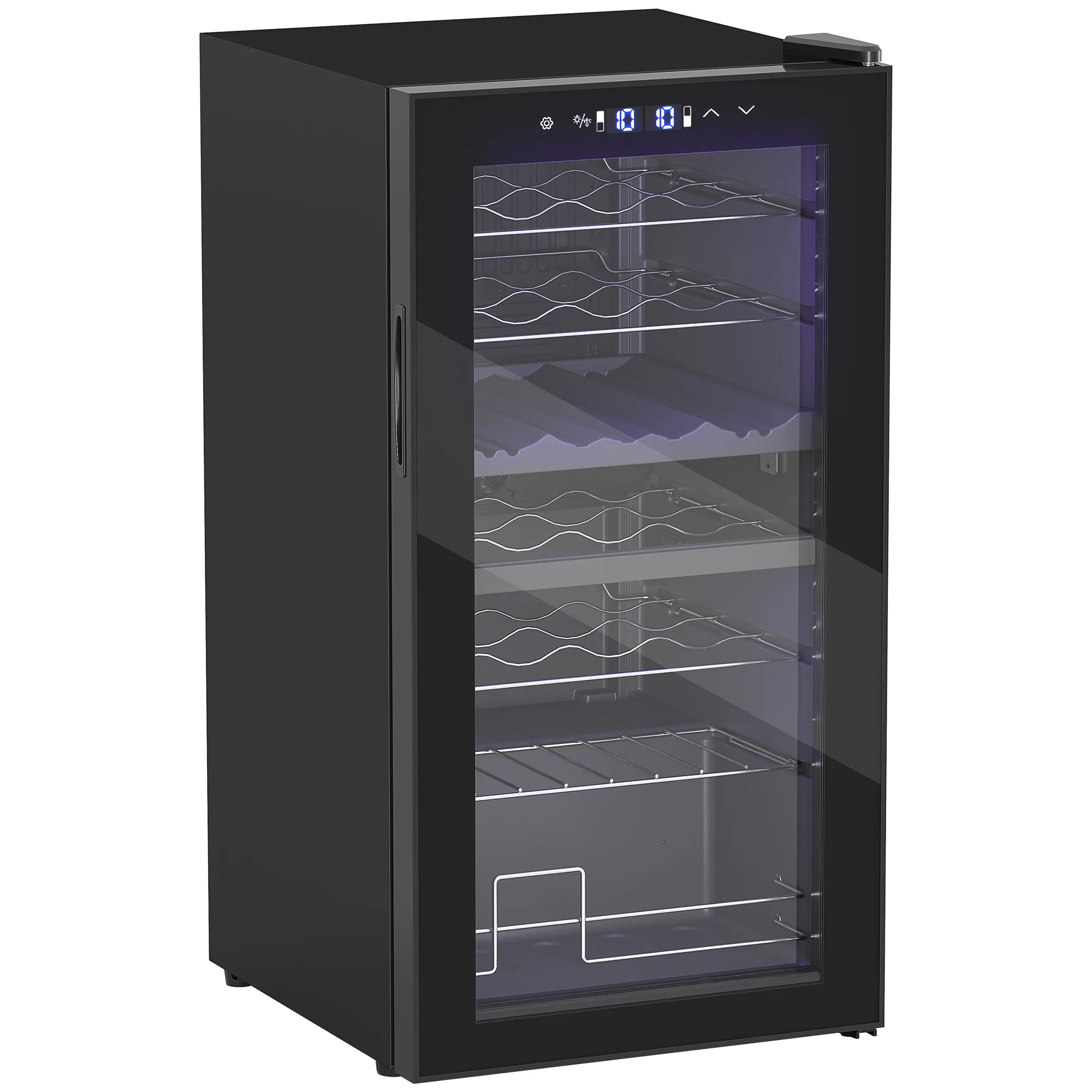 HOMCOM Weinkühlschrank 2 Zonen 28 Flaschen 74 L Schwarz
