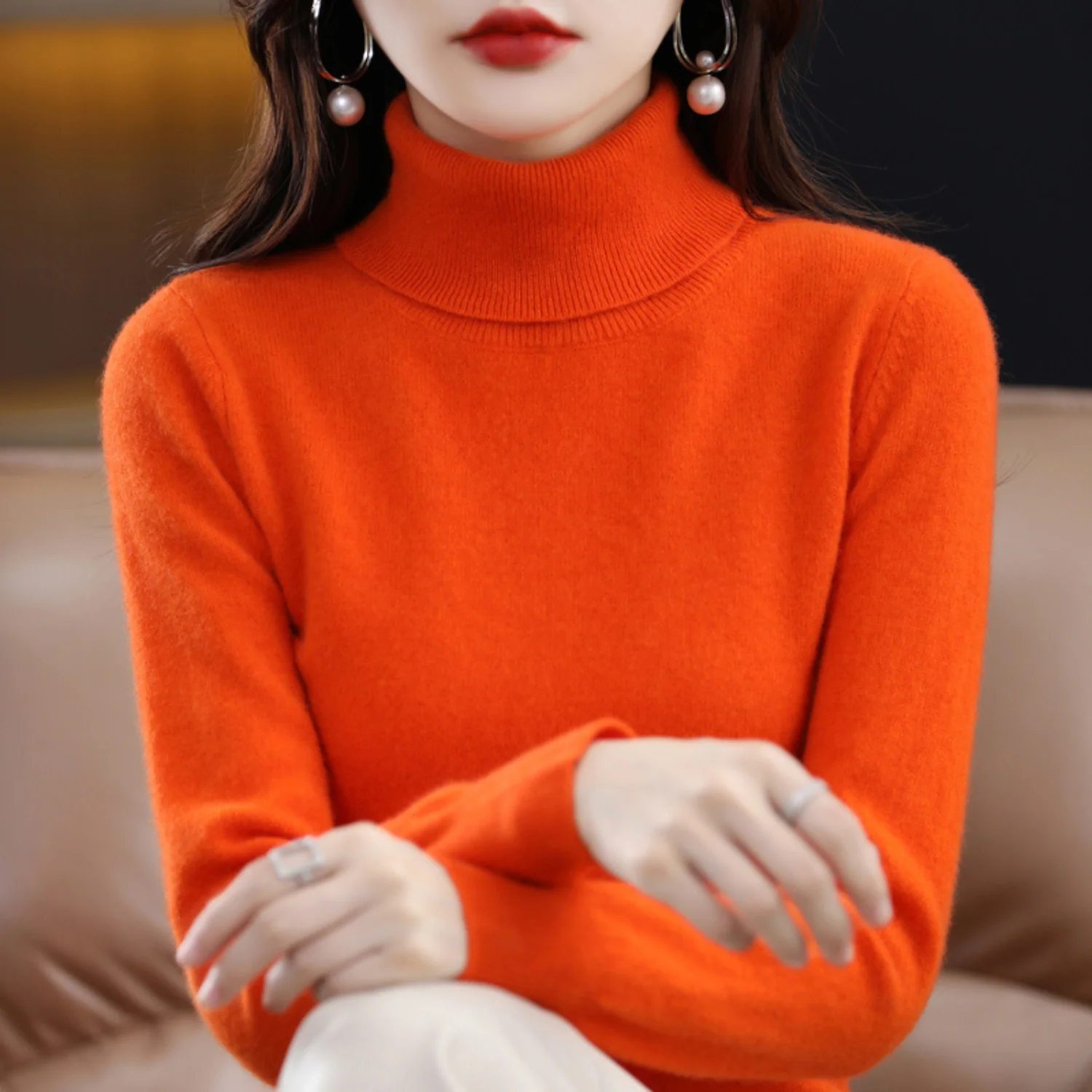 Women��s Turtleneck Sweater Slim Fit Lightweight Design