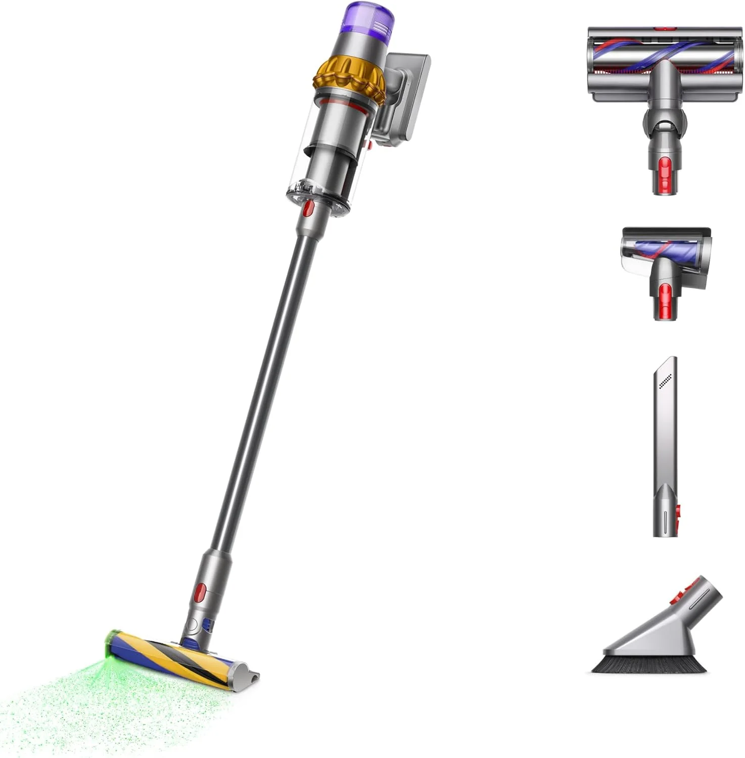 Dyson V15 Detect Plus Cordless Vacuum, Illumination Reveals dust, 240AW, 3 Power Modes, Up to 60 Minutes,虏 Deep Cleans Hard Floors and Carpets, Detangles pet Hair, Converts to Handheld