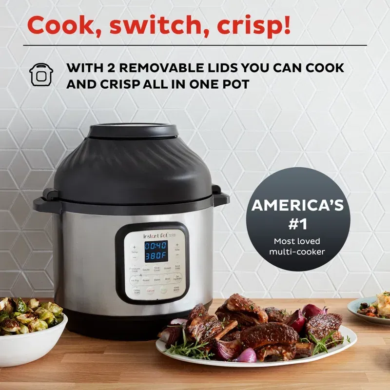 Instant Pot Duo Crisp 11 in 1 Air Fryer & Pressure Cooker, 8 Qt, Stainless Steel