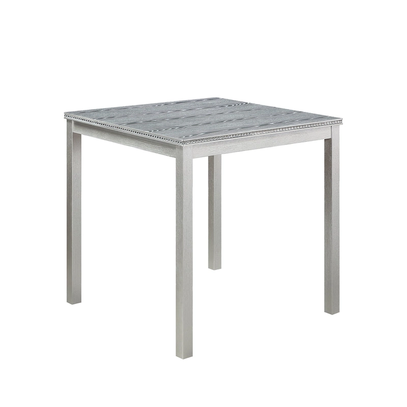 Modern 5-Piece Dining Set with Square Counter Height Table & 4 Upholstered Chairs