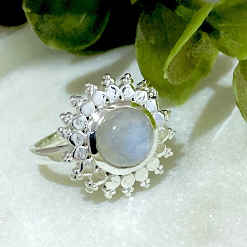 Laihas Bohemian Sunflower Moonstone Ring