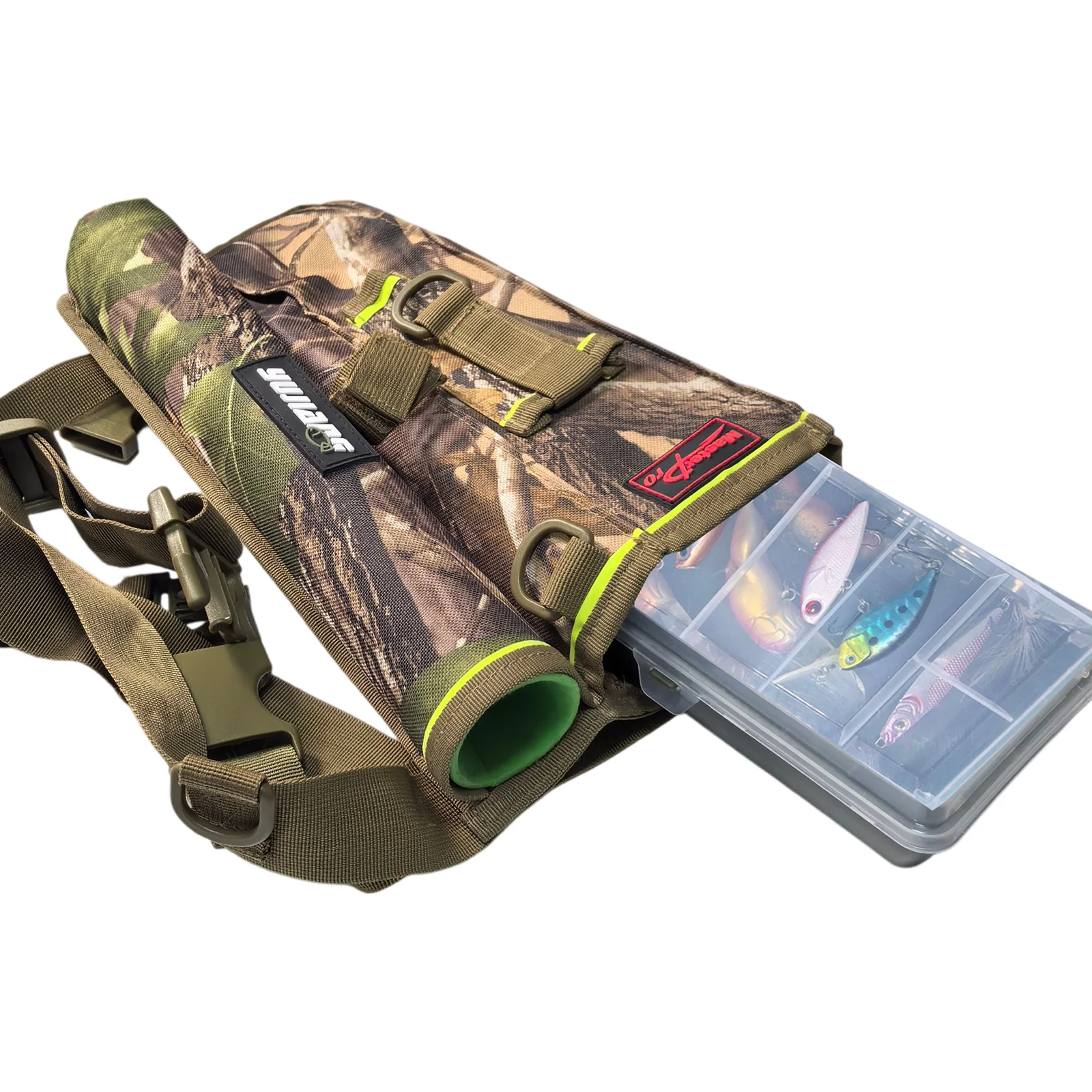 MasterPro Fishing Waist Pack with Rod Holder & Bonus 10Pcs Hard Lures Valued $20
