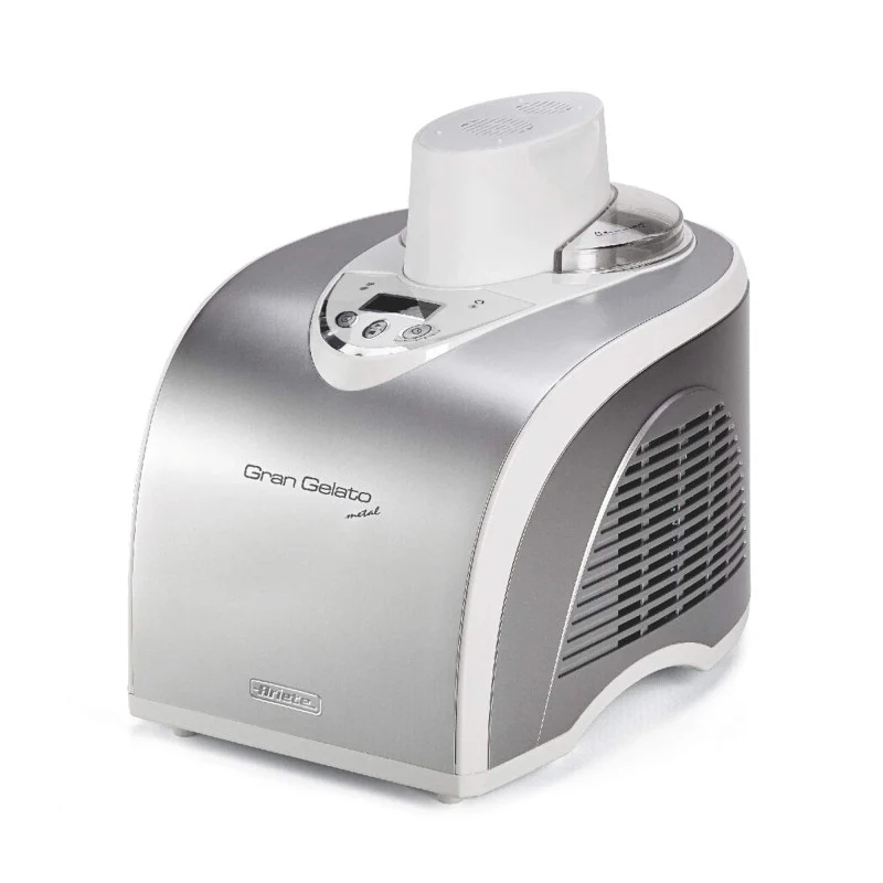 Gelatiera autorefrigerante - Compressore - Cestello removibile 1L - Display LCD - Argento