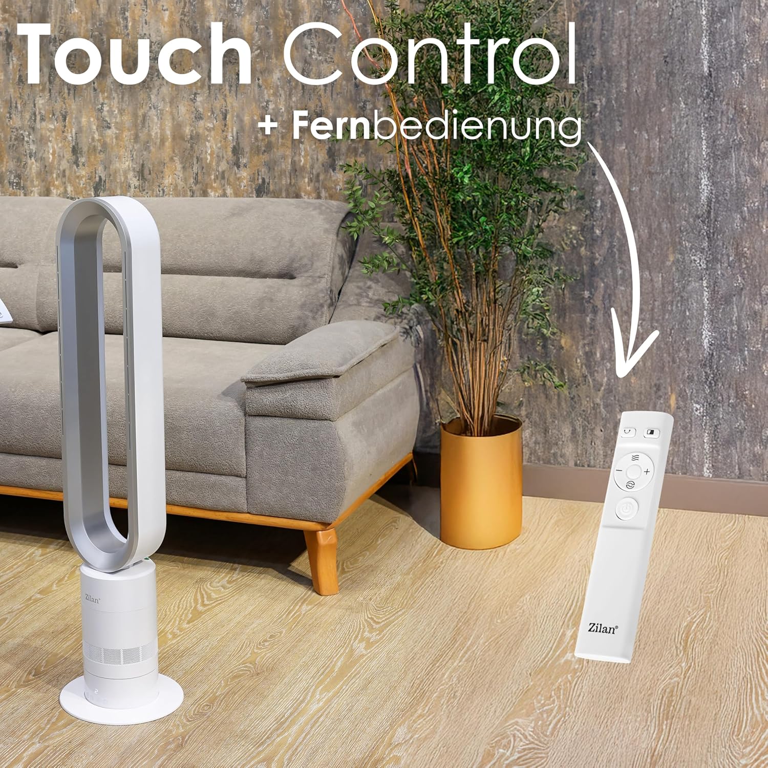 Zilan Ventilatore a torre, motore BLDC a risparmio energetico con telecomando, ventilatore a risparmio energetico, oscillante, molto silenzioso, design, ventilatore a piantana, 10 velocità, ventilatore a colonna con raffreddamento, Tower Fan