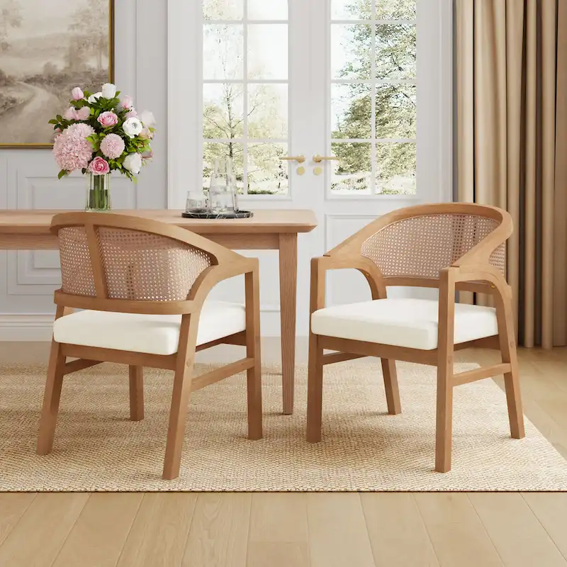 Christopher Knight Home - Cane Upholstered Dining Chair (Set of 2)