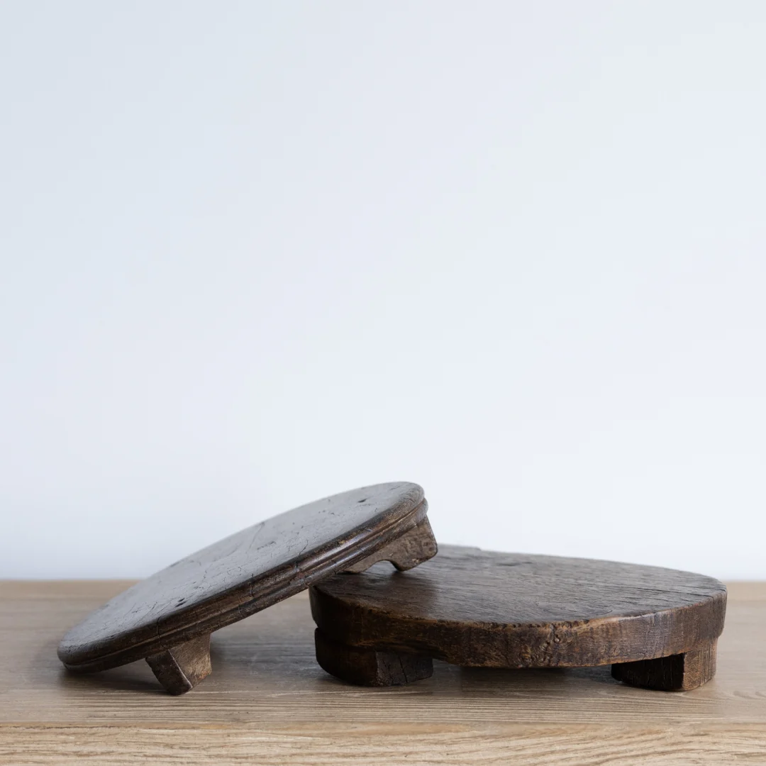 Vintage Round Wooden Riser