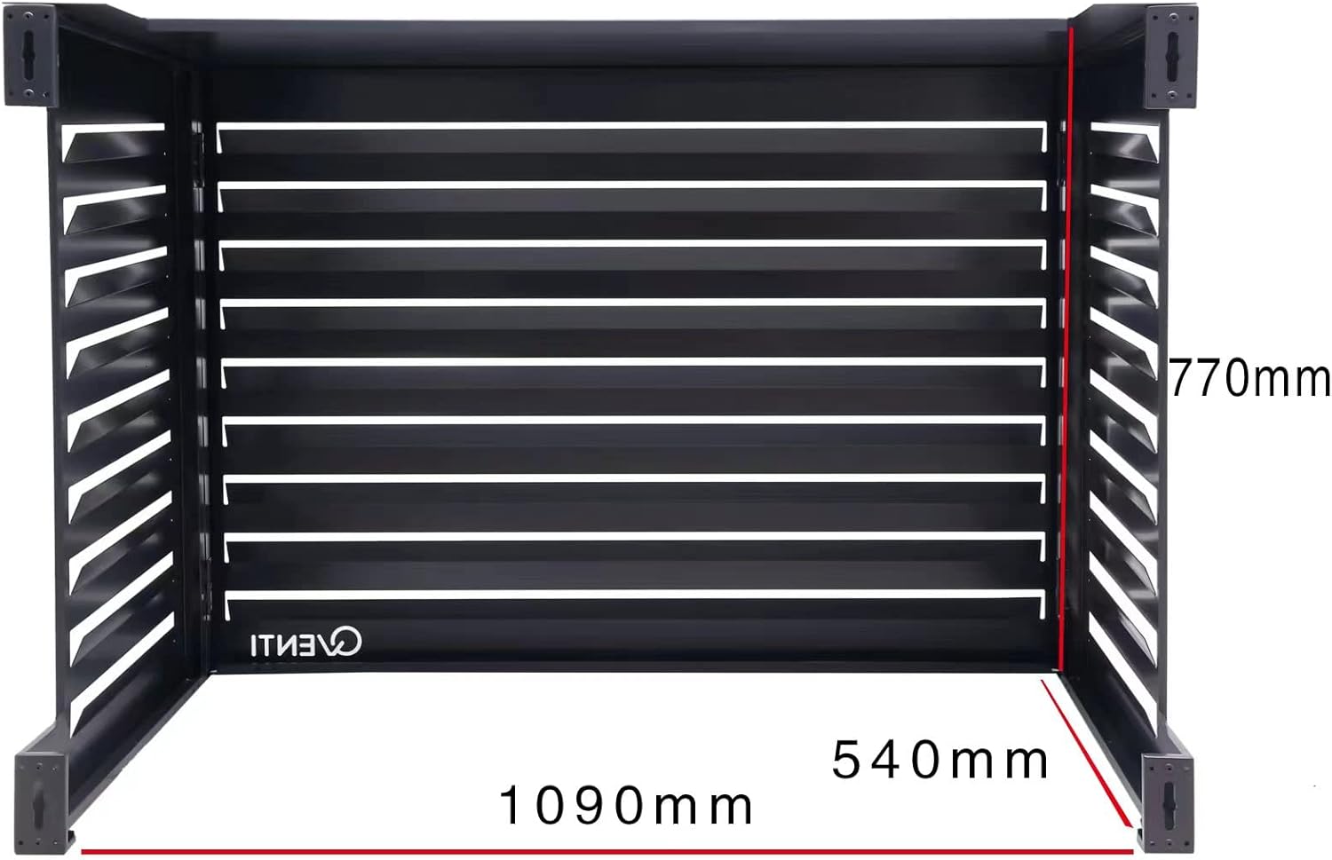 Qventi Abdeckung für Klimaanlage - Anthrazit/Grau - Aluminium - Schutzgitter - Verkleidung - Einfache Montage - Größe S - Außenmaße (LxBxH): 100 x 50 x 75 cm