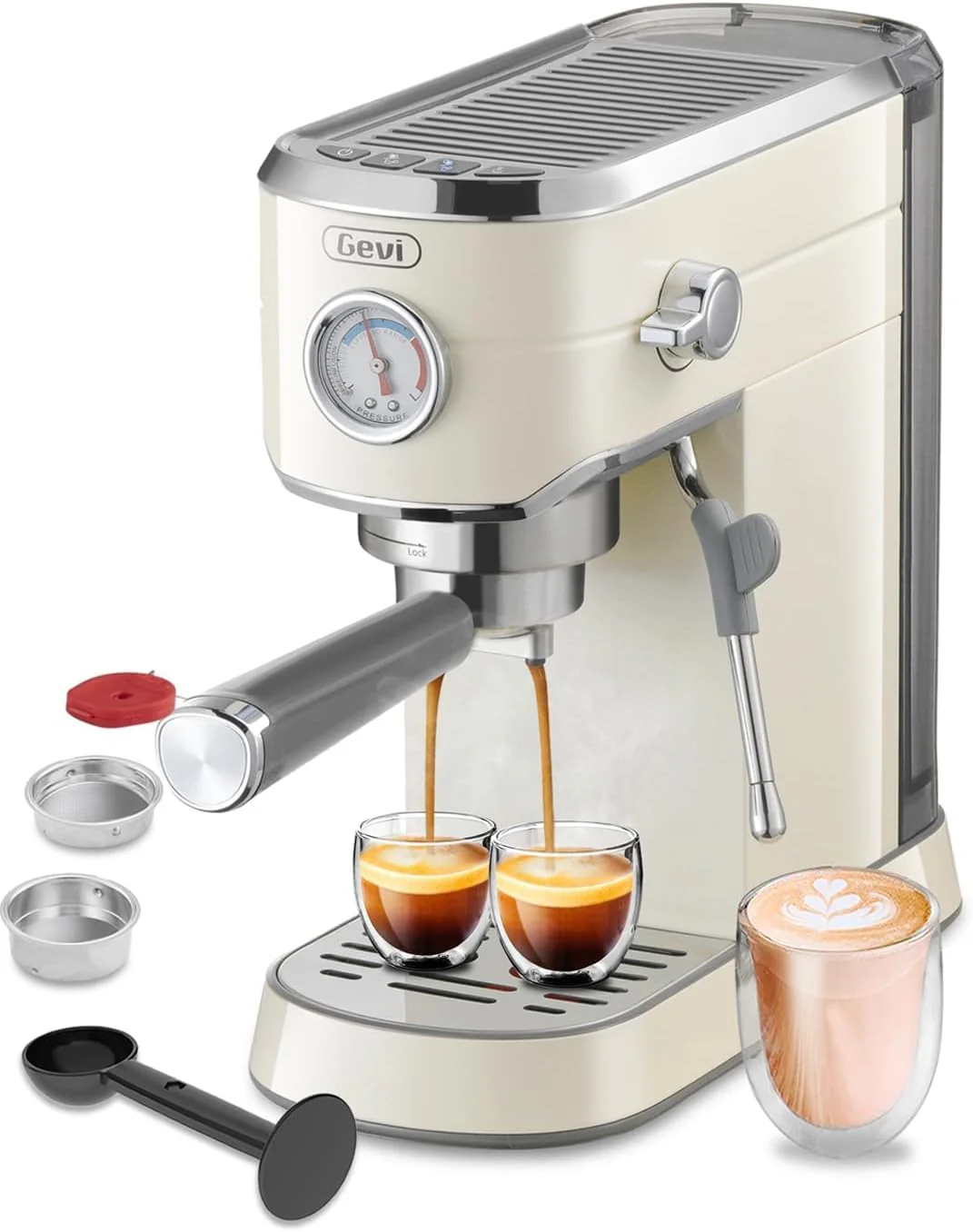 Gevi Commercial Espresso and Coffee Makers, Professional 20 Bar Espresso Maker with Milk Frother