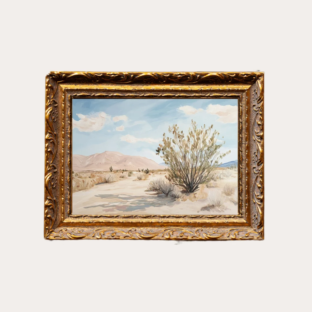 Muted Desert Landscape | French Brass Inspired Gold Mould Framed Art