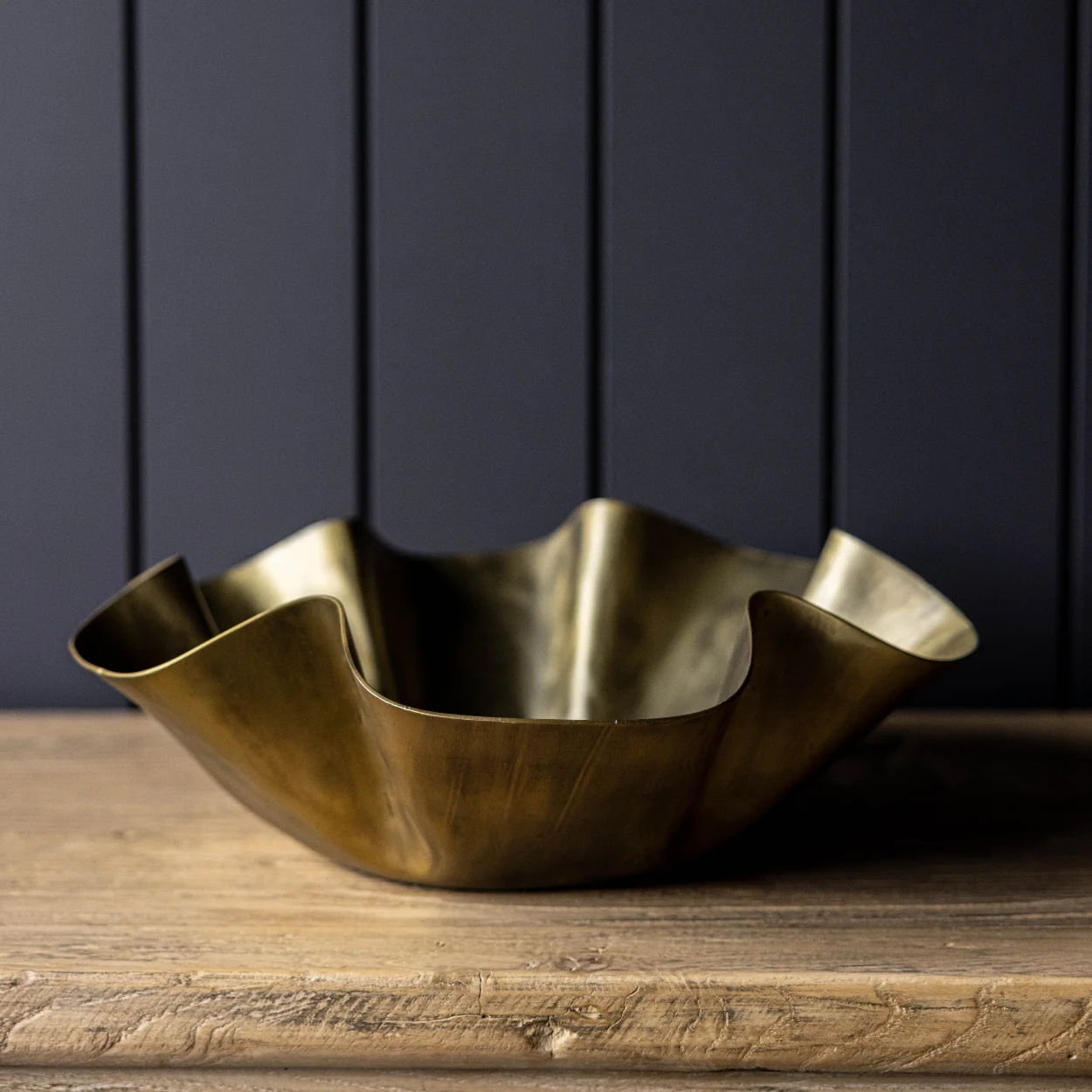 Oversized Aluminum Wavy Bowl