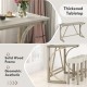 4-Piece Bar Table Set with Power Outlet and Upholstered Saddle Seat Stools