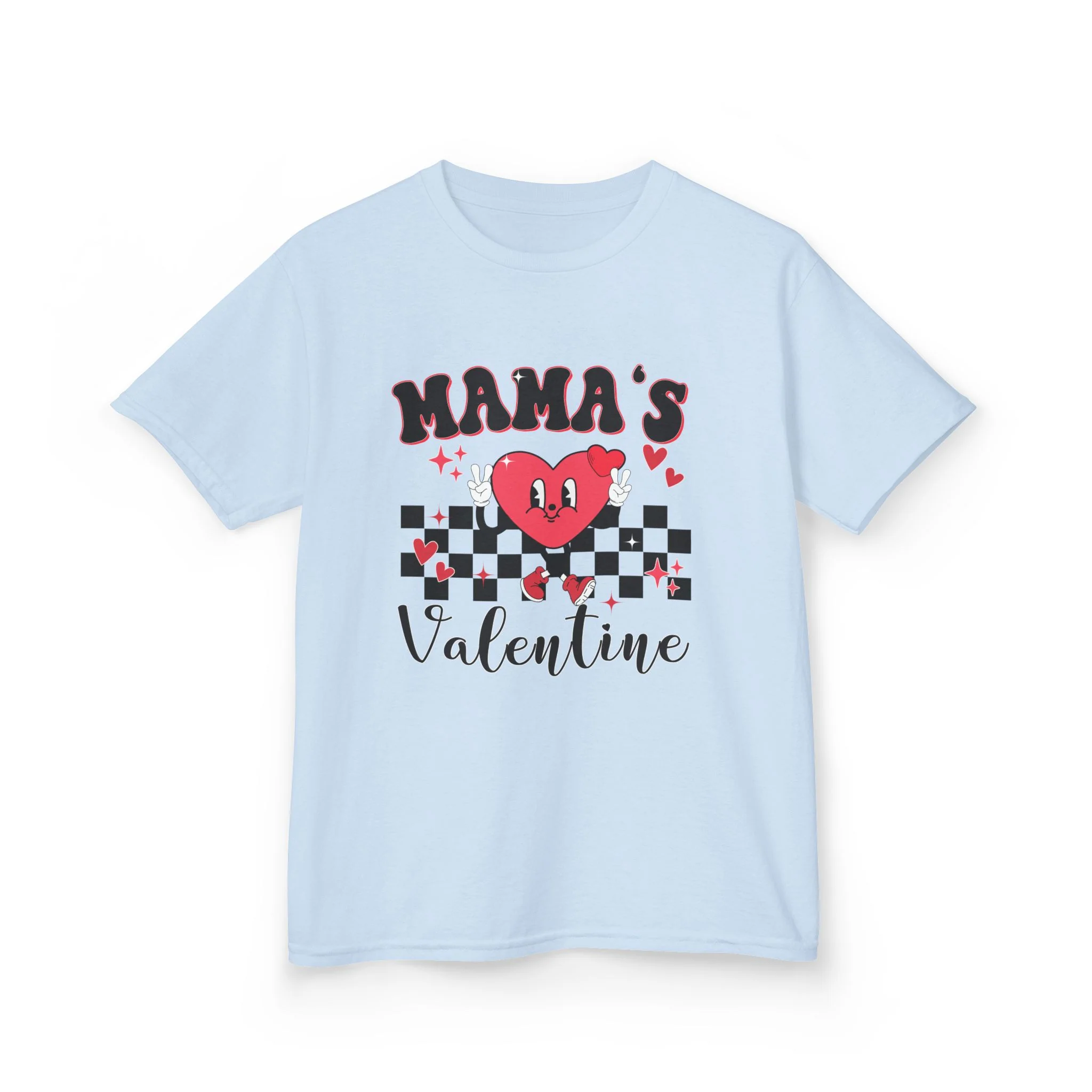 Mama's Valentine Kids Tee | Heart Checkerboard Valentine Shirt