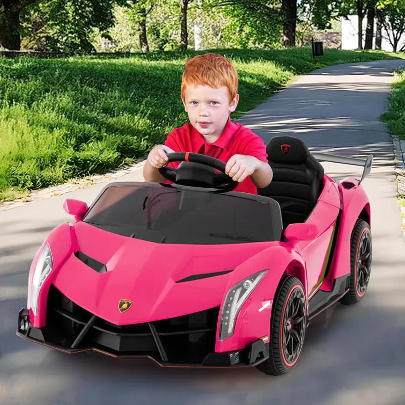 Lamborghini licencelt 4x4-es sportautó gyerekeknek, 12V-os akkumulátoros elektromos jármű távirányítóval, 3 sebességgel, hidraulikus ajtókkal