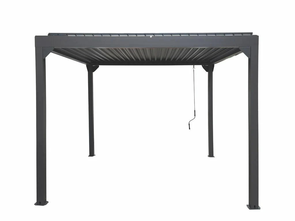 Metalcraft Pergola mit Gitterdach, 3x3m, handbetrieben, anthrazit