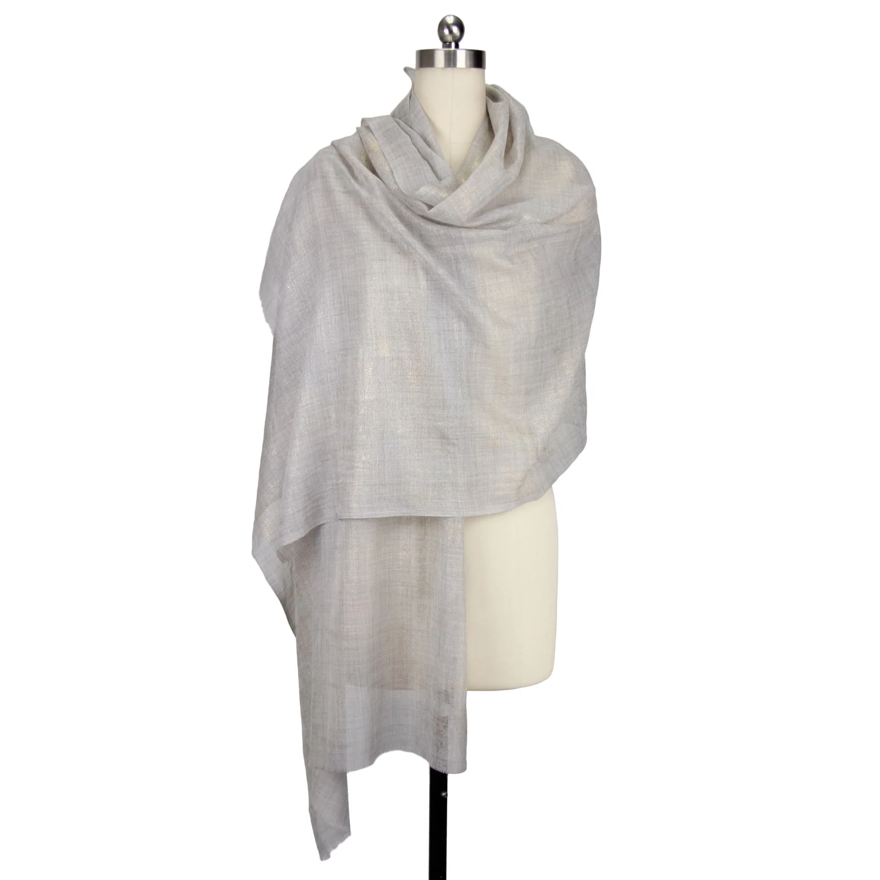 Radiant Metallic Shimmer Scarf, Grey