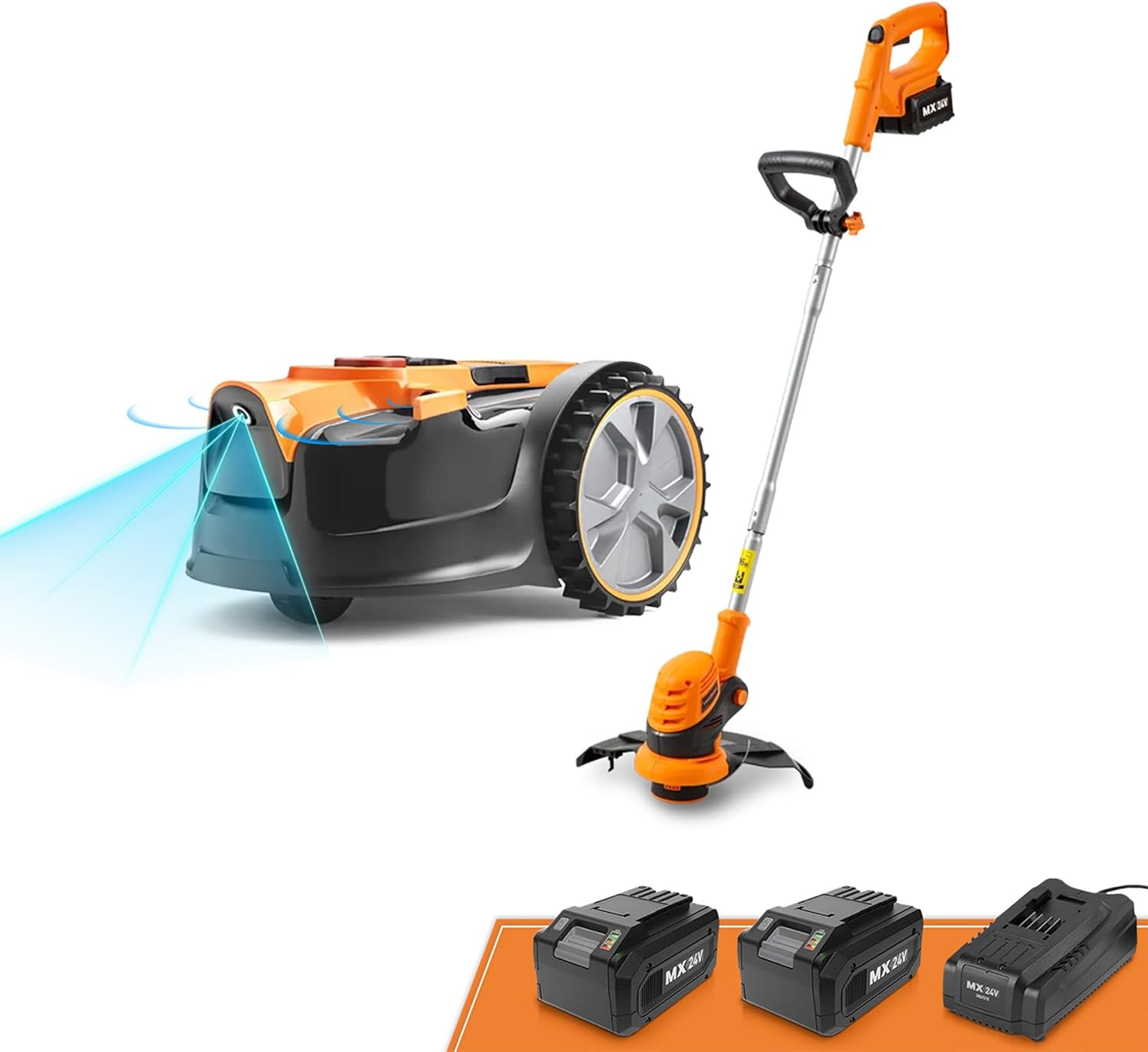 Lawnmaster OcuMow™ Tondeuses Robot sans câble périmétrique, Cuts 200 to 300 m² of Lawn with 2 Battery Full Charge, Evitement d’Obstacles, Faible Bruit