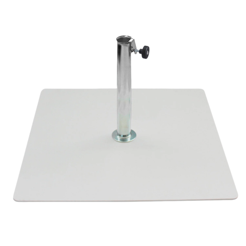 Base per Ombrellone da Giardino 60 Kg per Tubi Ø65mm in Metallo Bianco