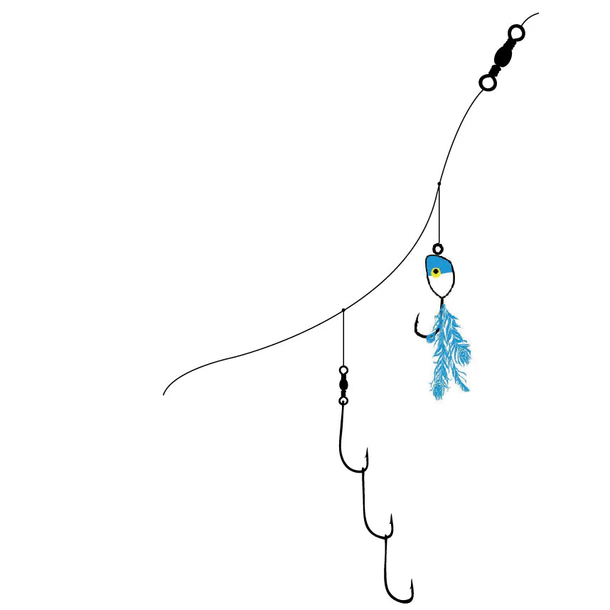 20 x Custom Designed Surf Popper Fishing Rigs Different colour poppers  Fishing Tackle Hook