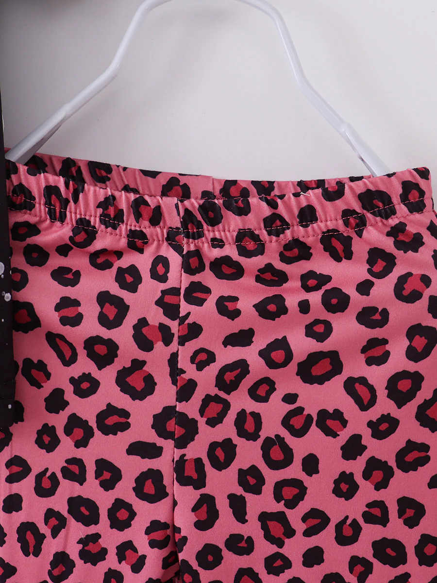 Pink Leopard Sunflower Girl Bell Outfit